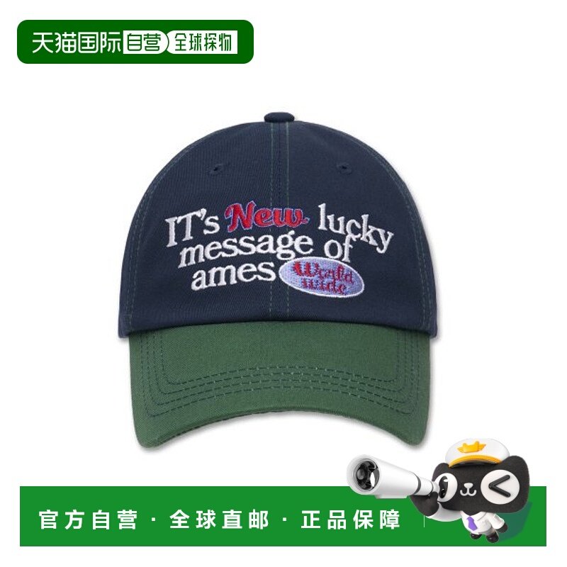 韩国直邮Ames Worldwide 女士帽子NEW LUCKY MESSAGE BALL CAP NAV