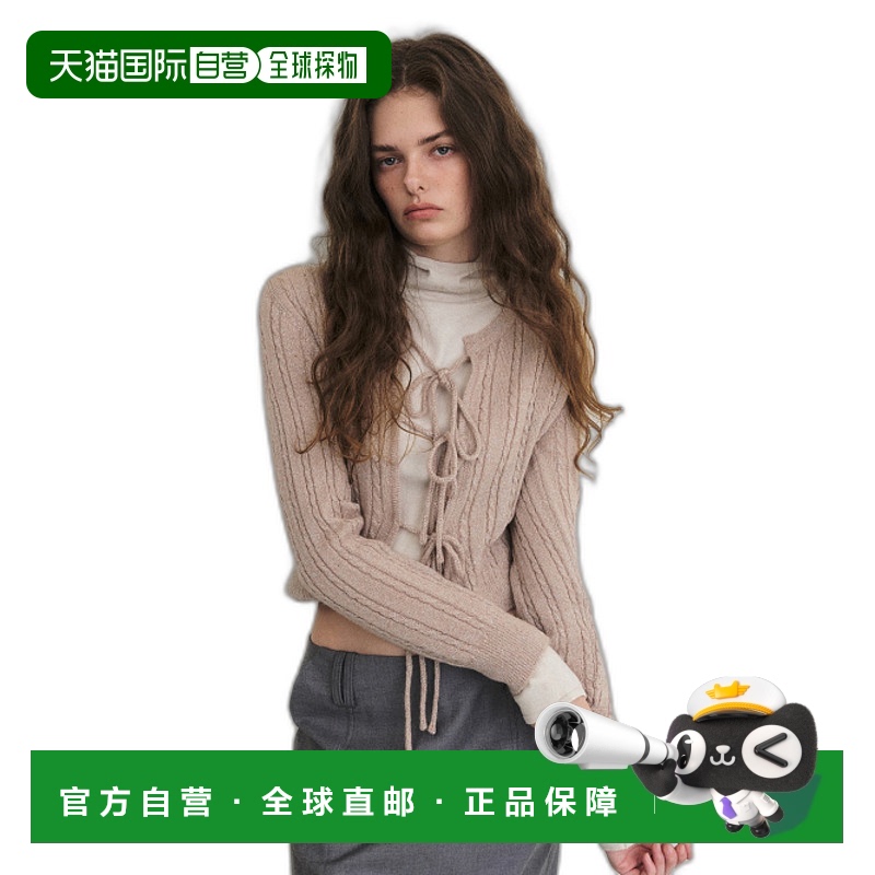 韩国直邮ETMON 女士毛针织衫KN110SWWC3 Cable Ribbon Knit Cardig