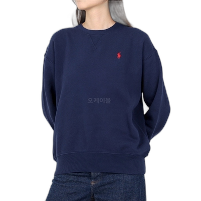 韩国直邮Polo Ralphlauren圆领卫衣男女款深蓝色简约211794395003