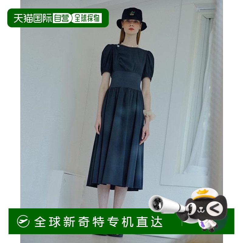 韩国直邮ETMON 女士连衣裙DR220QMM09 Waist Ribbed Dress  Black