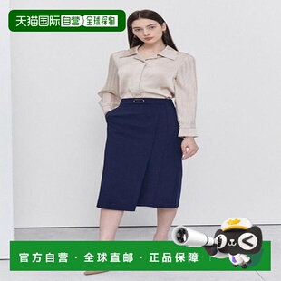 韩国直邮THE IZZAT 金属装饰不对称开衩裙半身裙 _K IN9A0SK17