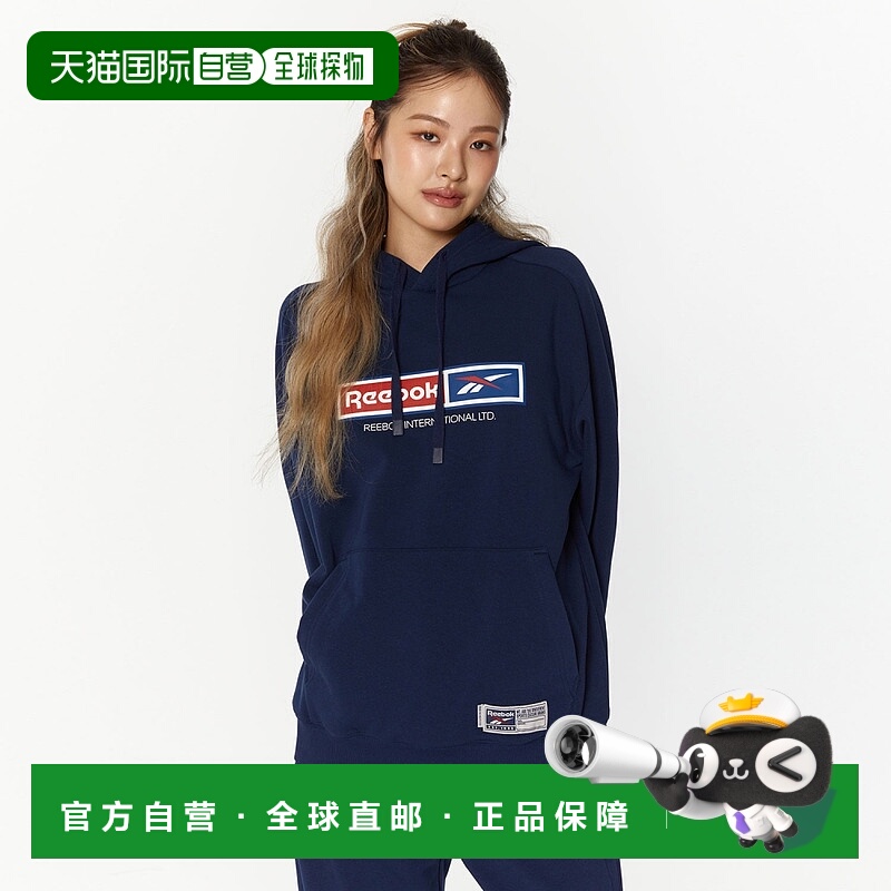 韩国直邮Reebok 品牌logo字母图案户外休闲运动连帽套头长袖卫衣