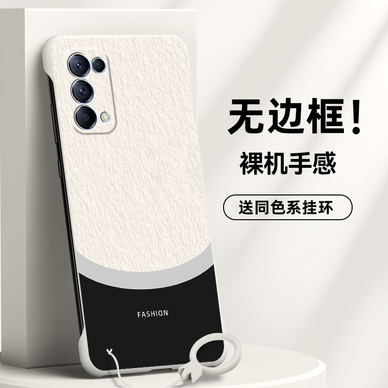 适用OPPOReno6手机壳Reno6pro无边框Reno6pro+半包M60Reno5超薄Reno5pro+ Reno5K Reno4 Reno4Ppro Reno4SE