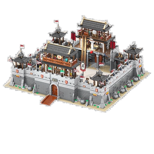 迪库三国小侠主城池角楼古代城楼拼插积木建筑模型男孩玩具