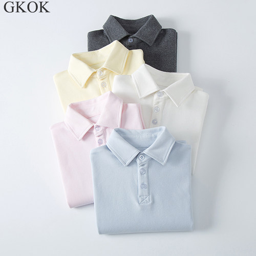 男童女童秋冬厚棉翻领polo衫