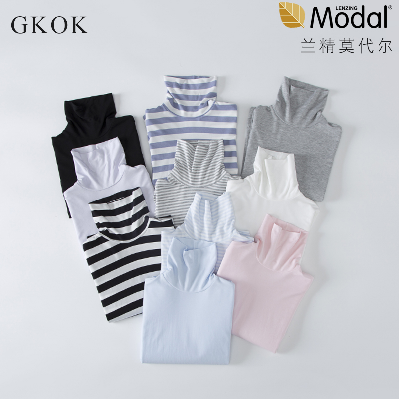 儿童薄款时尚翻领长袖T恤莫代尔