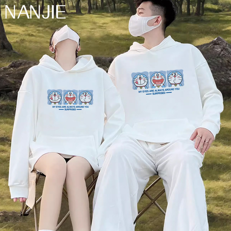 叮当猫情侣装卫衣女2024新款