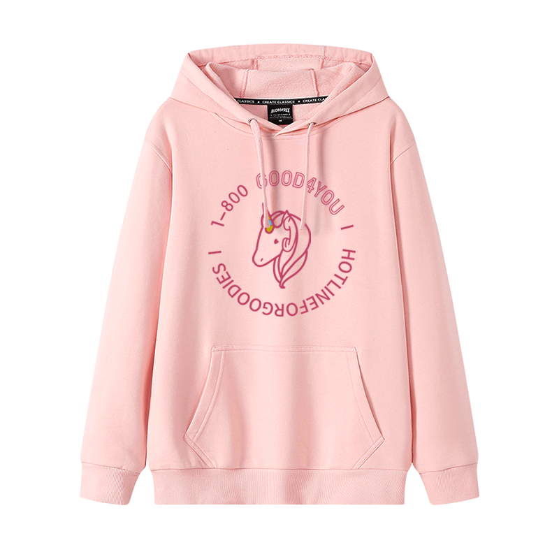 欧阳娜娜同款衣服粉色独角兽连帽