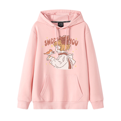 粉色卫衣女2022年新款爆款外套冬