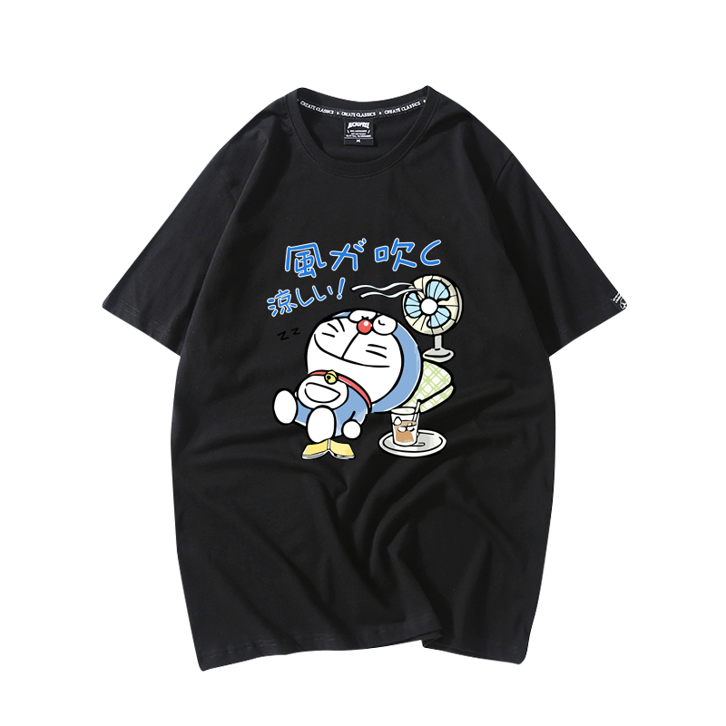 新款ins风潮牌机器猫联名短袖t恤