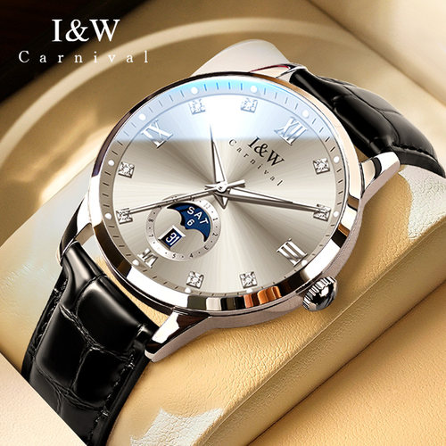 IW爱沃驰进口机芯真皮商务机械表