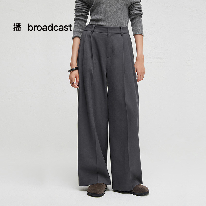 简约舒适宽边腰头，明线双唇袋