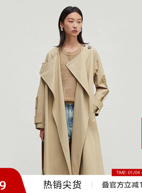 【播奥莱】播商场同款松弛感风衣女春秋气质外套BDR3FD3302