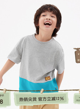 播broadcute童装精灵谷春夏男童女童童趣字母可爱纯棉T恤KEQ2Y232