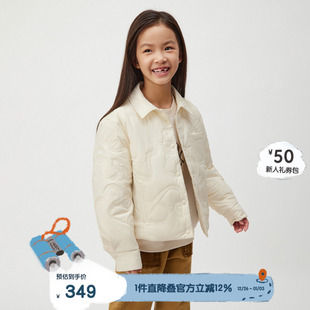 女童外套翻领棉服KGR4PD0312 新款 播broadcute童装 2024秋季