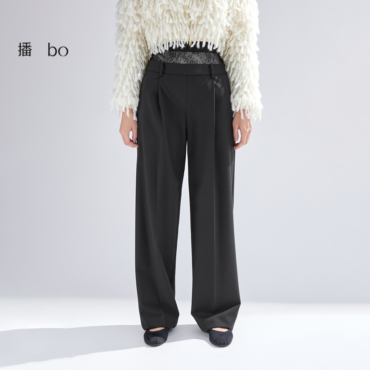 内外层次感腰头,bo金属拉链