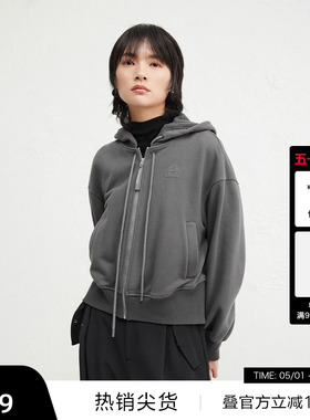 【播奥莱】播商场同款慵懒风美式24冬连帽领短外套女BDR4WD4035