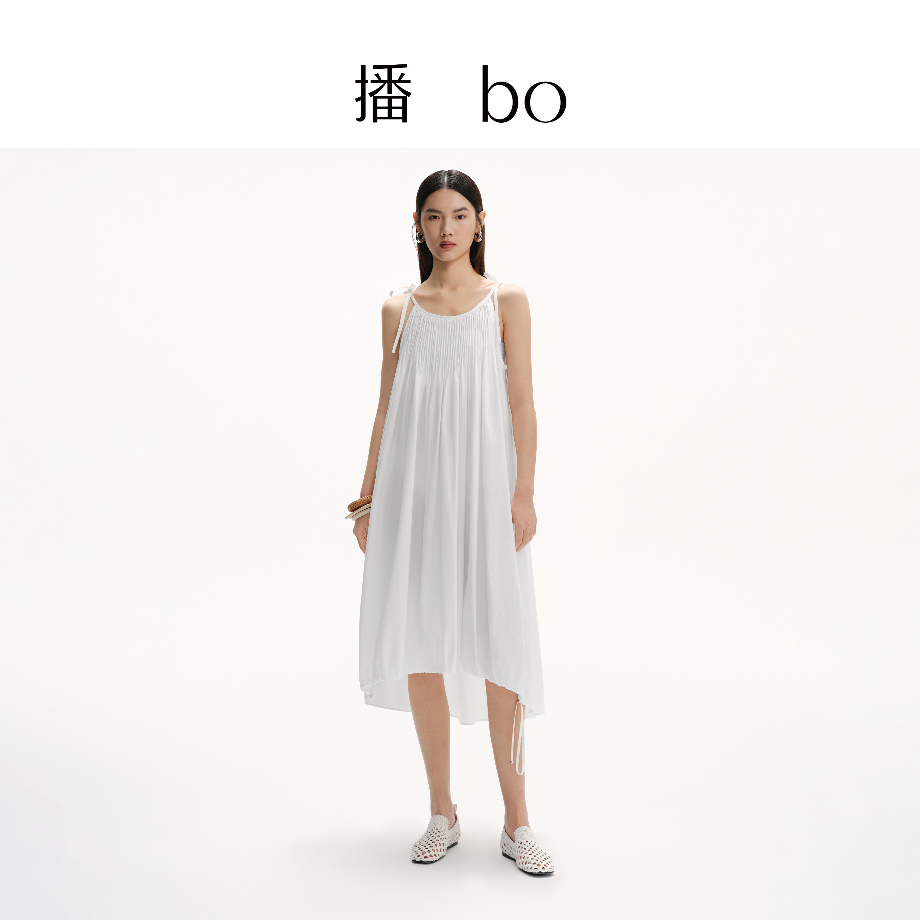 【播奥莱】播夏季纯棉法式吊带连衣裙女约会度假长裙BDS2LD2186