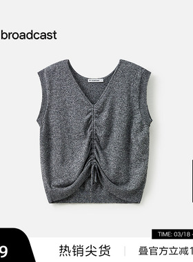 【播奥莱】播商场同款无袖无袖针织T恤女25夏显瘦上衣BDS2SD2392