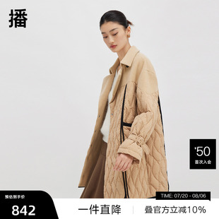 轻薄保暖冬大衣外套BDQ4RD1138 播奥莱 播拼接羽绒服女商场同款