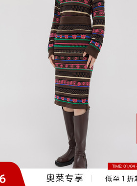 【播奥莱】播商场同款草莓熊系列半身裙女小个子针织裙BDQ4BD1950