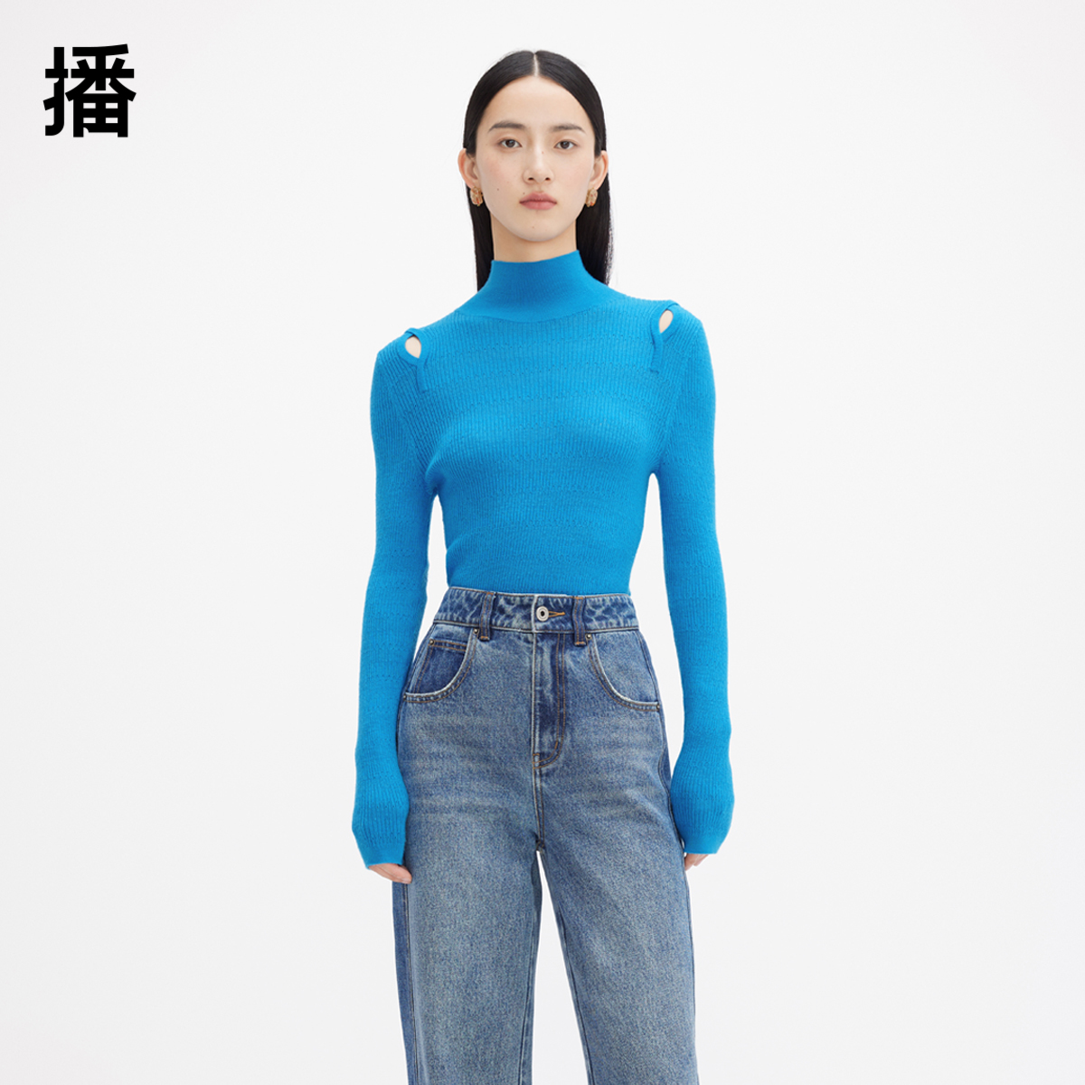 【播奥莱】【100%绵羊毛】播美拉德高领商场同款内搭紧身毛衣