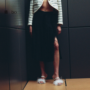 商场同款 播 冬设计感小众开叉半身裙女BDQ4BD0636 播奥莱