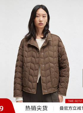 【播奥莱】播商场同款春秋宽松短款轻薄羽绒服女BDR3RD3244