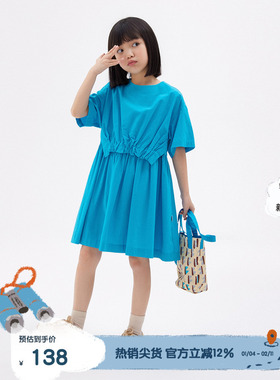 播broadcute童装精灵谷夏季女童日系洋气可爱棉连衣裙KGQ2L206