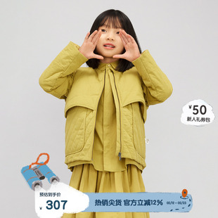 播broadcute童装棉服秋季新款儿童圆领休闲外套男女童KEQ3P412