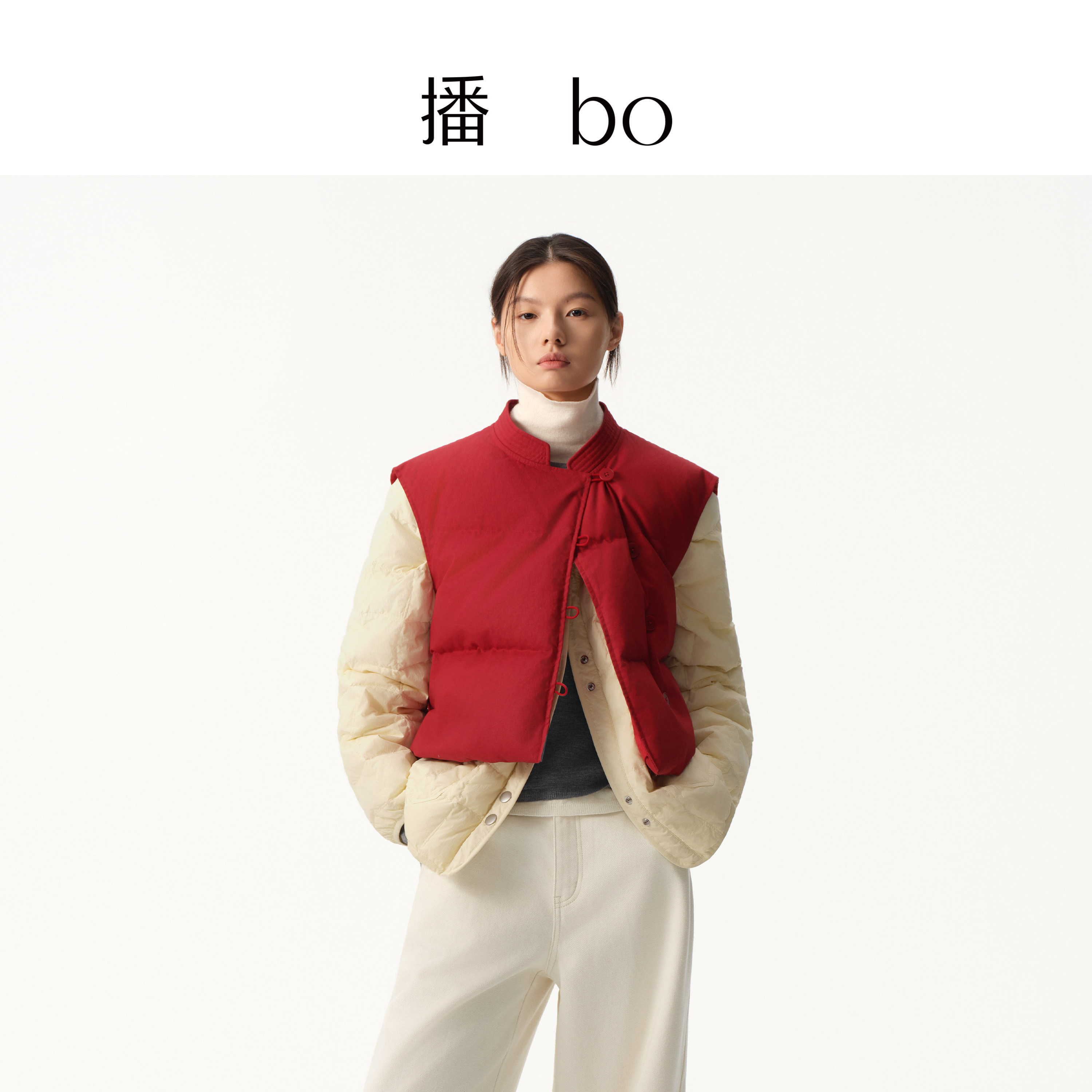 【播奥莱】播 bo 商场同款中式保暖羽绒马甲女秋冬BDS4MD4714