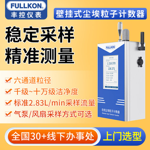 丰控壁挂式尘埃粒子计数器激光粉尘颗粒检测仪浓度无尘车间洁净度