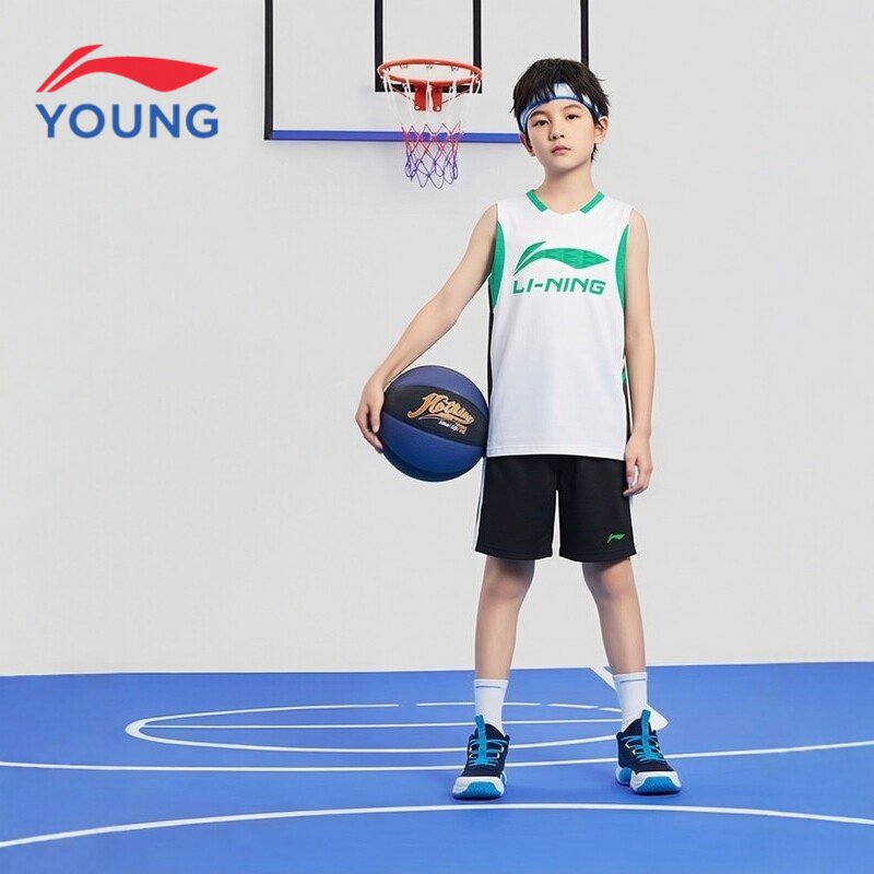 李宁儿童篮球服套装2026夏季新款男大童专业速干比赛服青少年套装