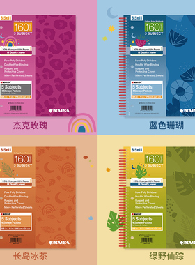 【设计师款】KAISA凯萨热爱系列美式线圈本三孔科目本A4笔记本3孔活页本大本错题考研高颜值本子凯撒本子