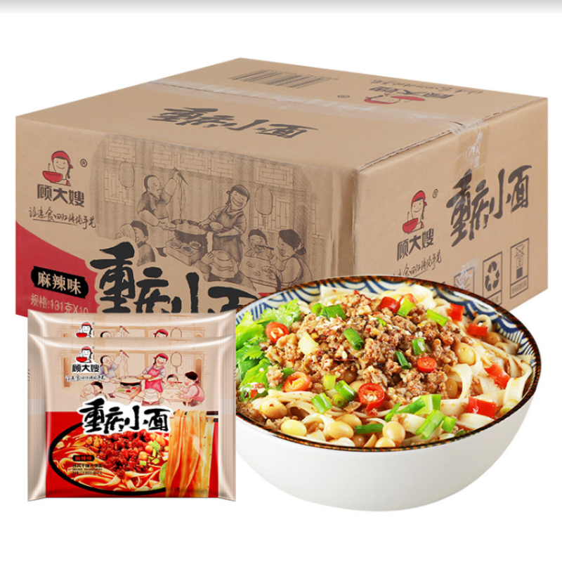 顾大嫂重庆小面袋装即食方便面泡面食品宿舍整箱10袋麻辣拌面