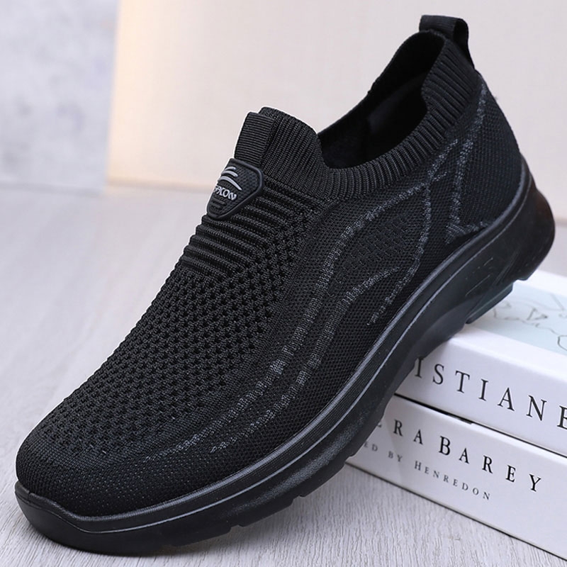 春夏季老北京布鞋男网鞋透气一脚蹬宽松舒适中老年爸爸鞋老人单鞋