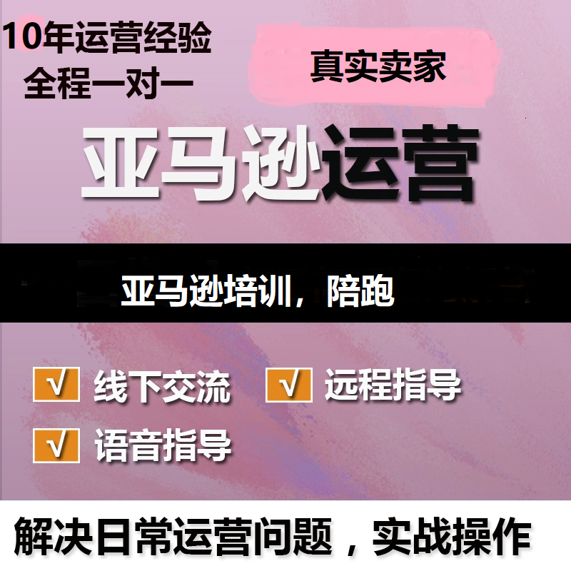 亚马逊培训运营视频教程一对一直播选品全套陪跑店铺快速入驻