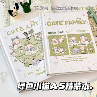 原创苹果小猫A5彩页精装本ins高颜值学生通用加厚日记本笔记本