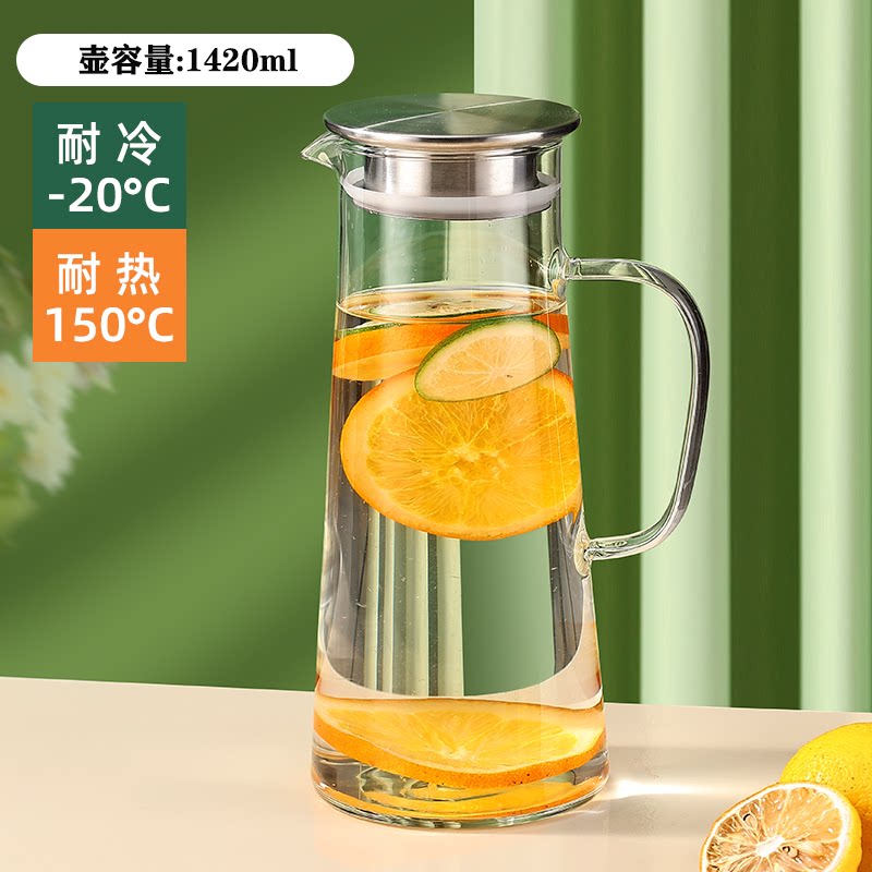 【可明火加热】高硼硅玻璃冷水壶图片