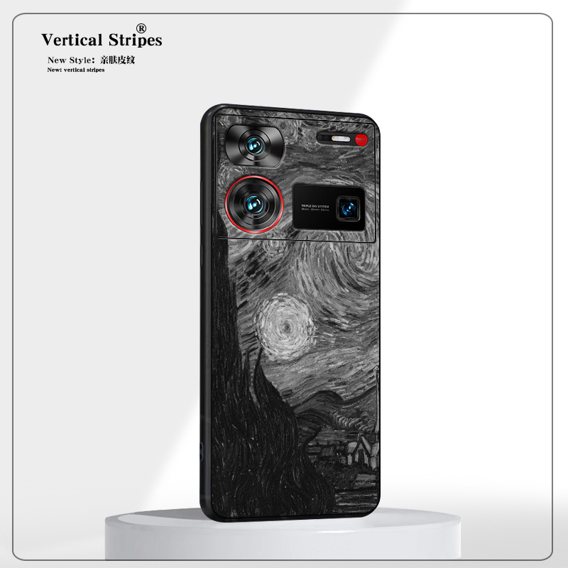 适用努比亚Z60Ultra手机壳潮流复古风个性小众防摔NX721J简约轻奢黑色梵高星空保护壳