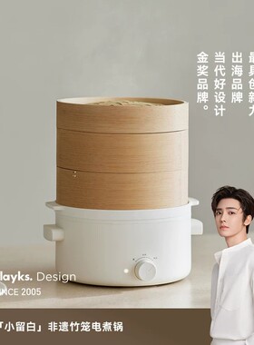 olayks不锈钢竹蒸锅多功能小电锅