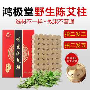 无烟随身灸艾灸盒罐熏蒸 鸿极堂艾条艾柱纯艾绒陈艾叶艾草家用正品