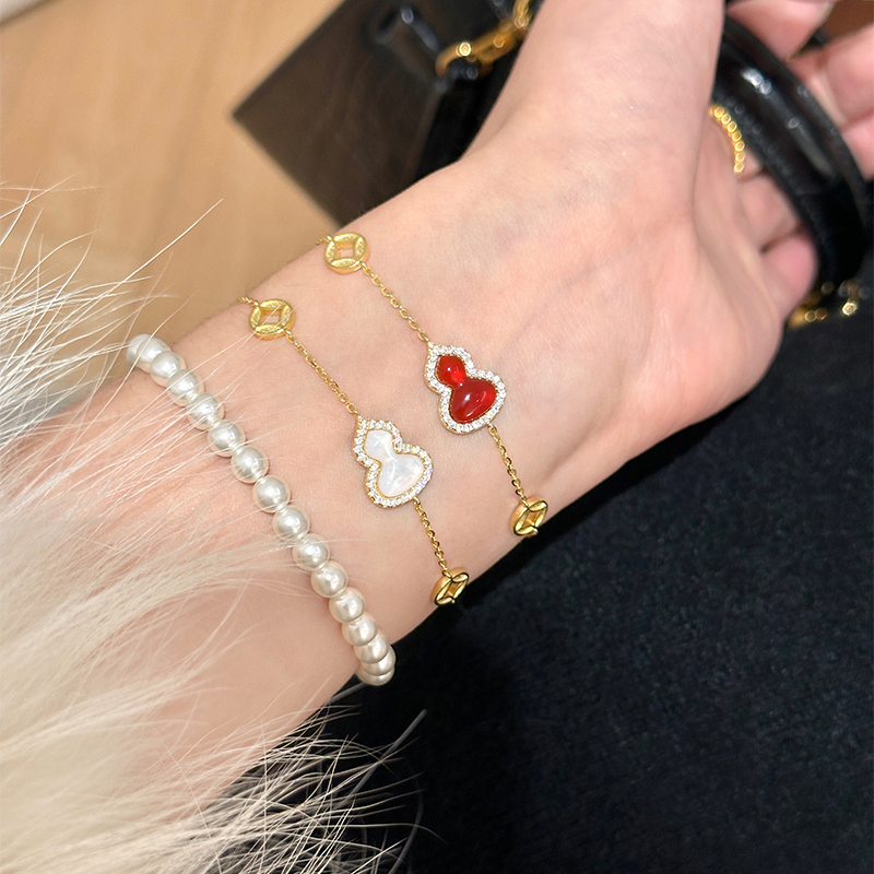 谷岚葫芦手链925纯银红玛瑙