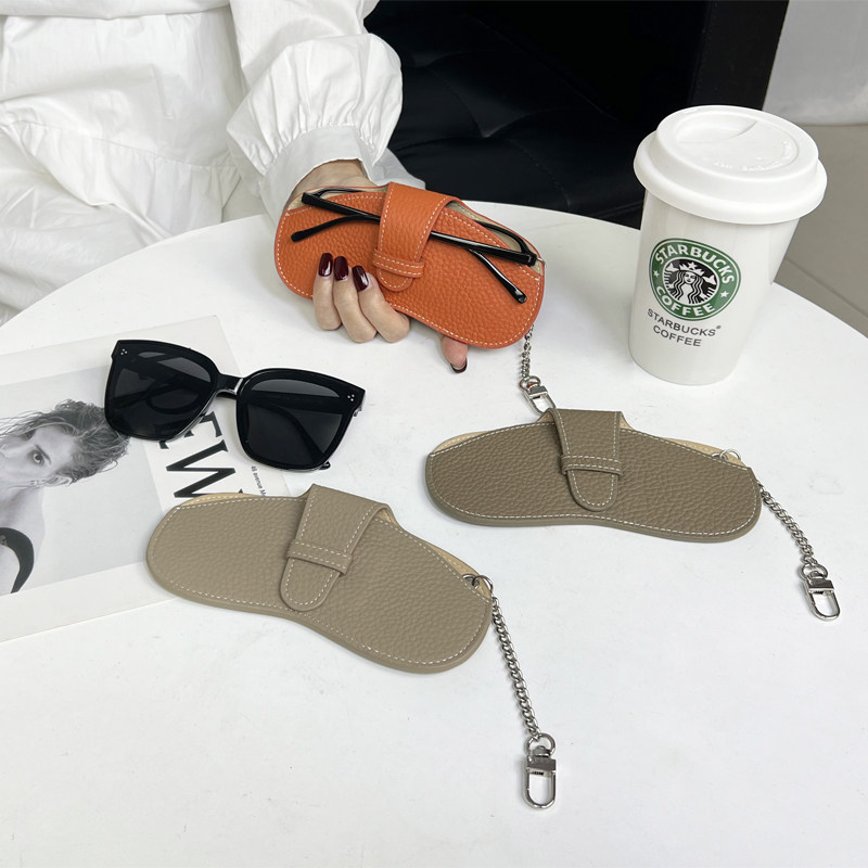 真皮可挂眼镜包便携女款高级感眼镜袋防掉男太阳眼睛收纳墨镜盒子