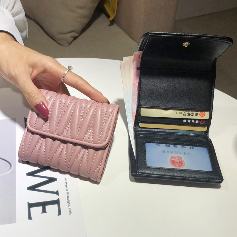 2021新款女士钱包短款真皮精致高档小卡包女式时尚钱夹折叠皮夹薄