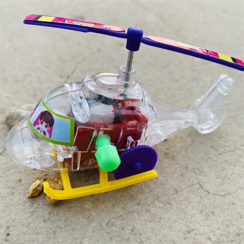 新款发条透明小飞机玩具