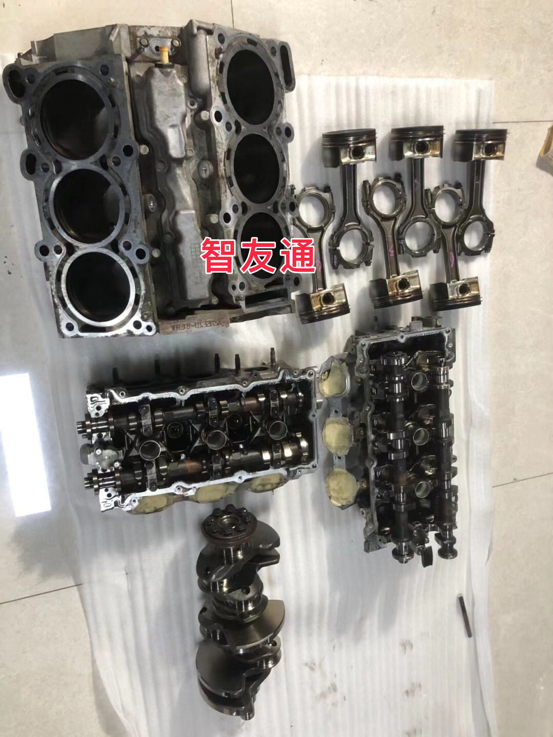 适用GTR R35凸轮轴进排气缸盖活塞缸体曲轴连杆顶杯弹簧气门室盖