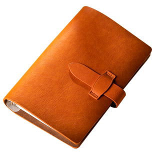 A6复古渐变二层牛皮搭扣活页笔记本本子可拆卸活页夹简约记事本日记本手账本线圈本商务本子企业定制可印LOGO