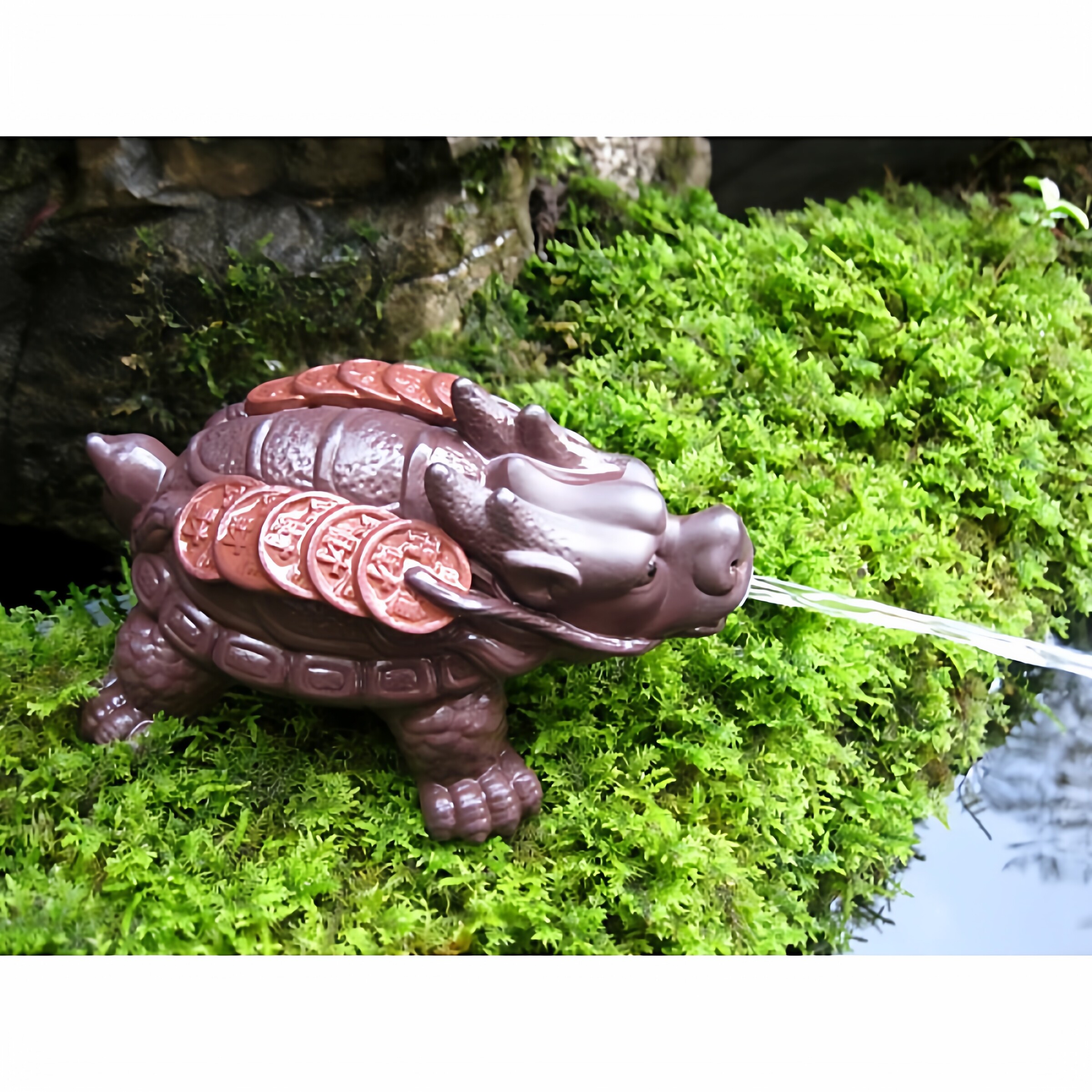 假山盆景陶瓷紫砂龙龟招财喷水
