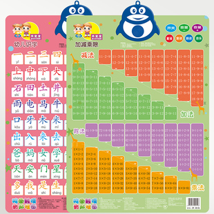 儿童乘法表有声早教挂图发声加减乘除法挂画发音幼儿教具启蒙挂墙